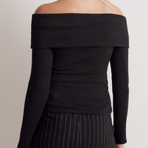 NWT Madewell Off Shoulder Top Black Womens Sz XL Classic Style Dress Up or Down - Picture 3 of 7